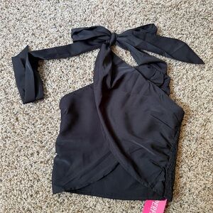 Elegant Black Halter Top